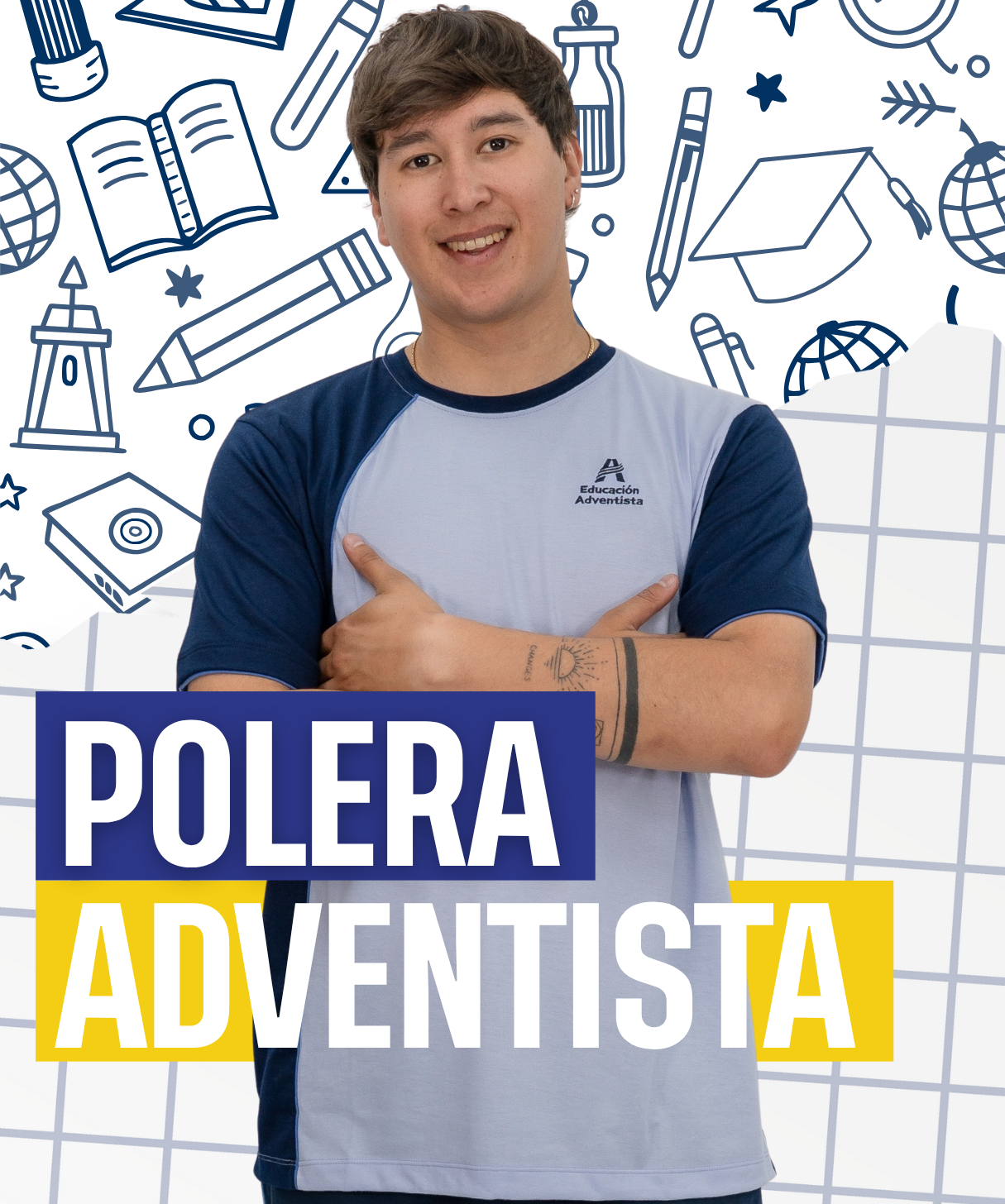 POLERA DEPORTIVA MANGA CORTA COLEGIO ADVENTISTA